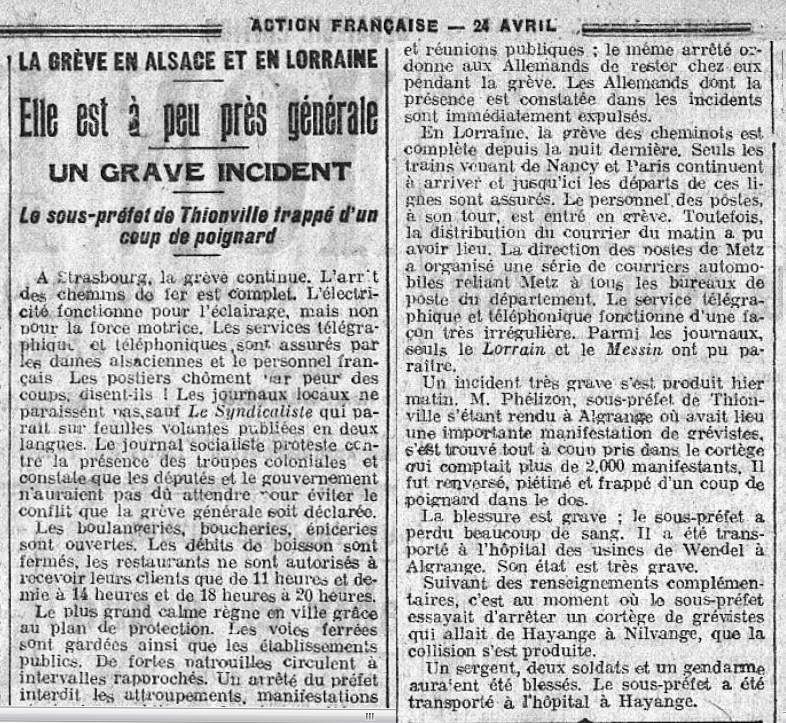 Publication de l'Action Française du 24 avril 1920 (Source BNF)