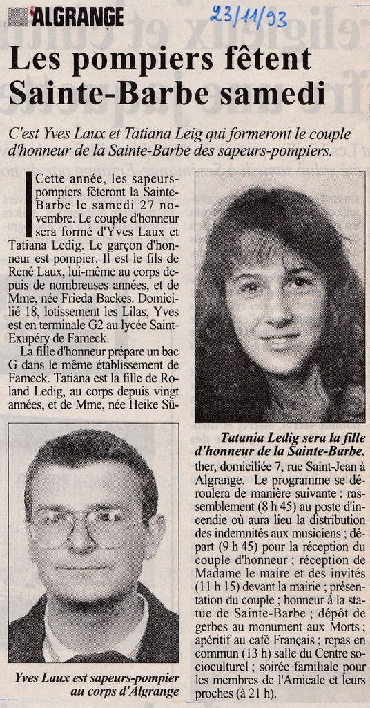 Républicain Lorrain du 23 novembre 1993