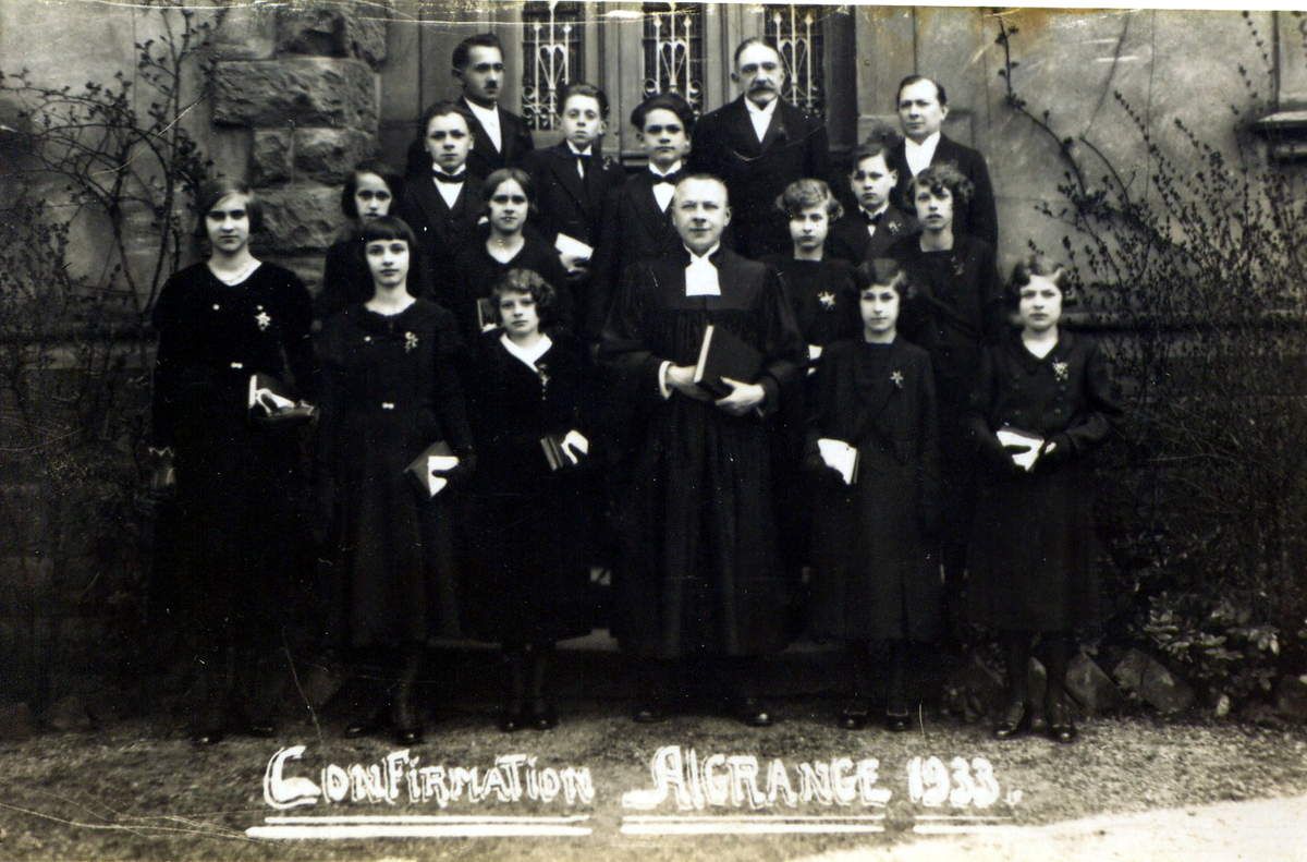 Confirmation au temple protestant en 1933 à Algrange