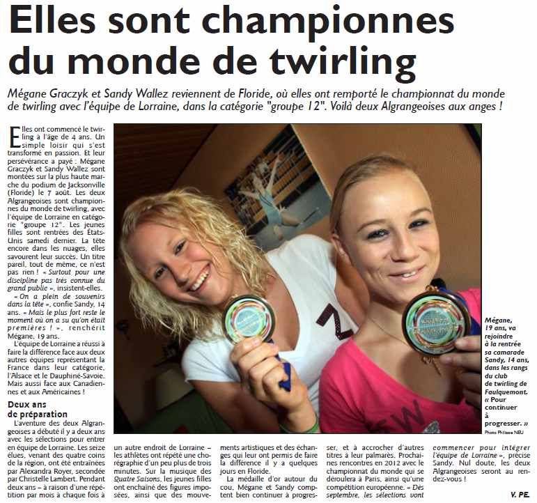 Démonstration de twirling-bâton en 2012 à Algrange