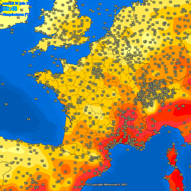 Temperature, Sud est, attention aux incendies