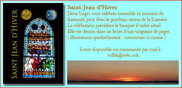 Saint Jean d'Hiver maçonnique - Le Blog du Rite Français