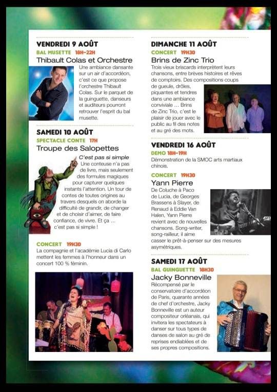 Guinguette du Parc des Longues Allées 2019 programme du 14 juin au