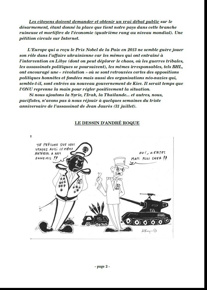 Le dernier Infopaix du Mouvement de la Paix de la Corrèze