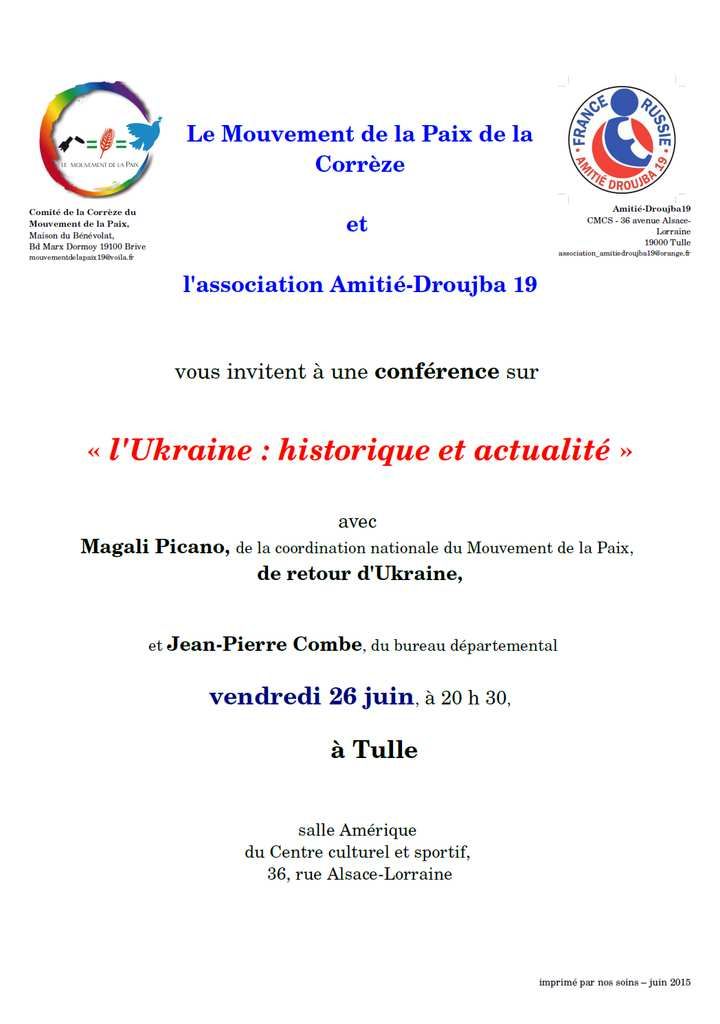 26 juin: Conférence du Mouvement de la Paix 19 sur l'Ukraine
