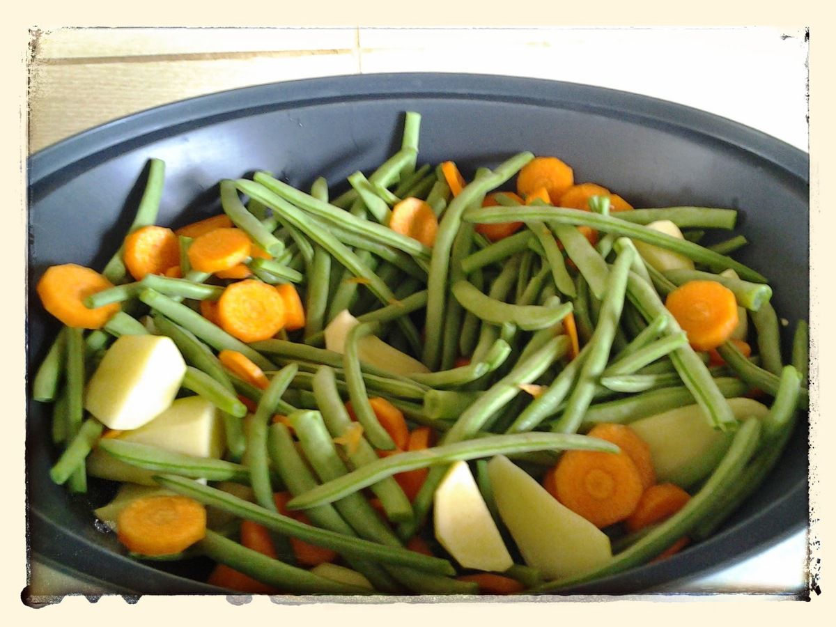 Poêler d'haricot vert et petit légumes au thermomix - La cuisine de poupoule