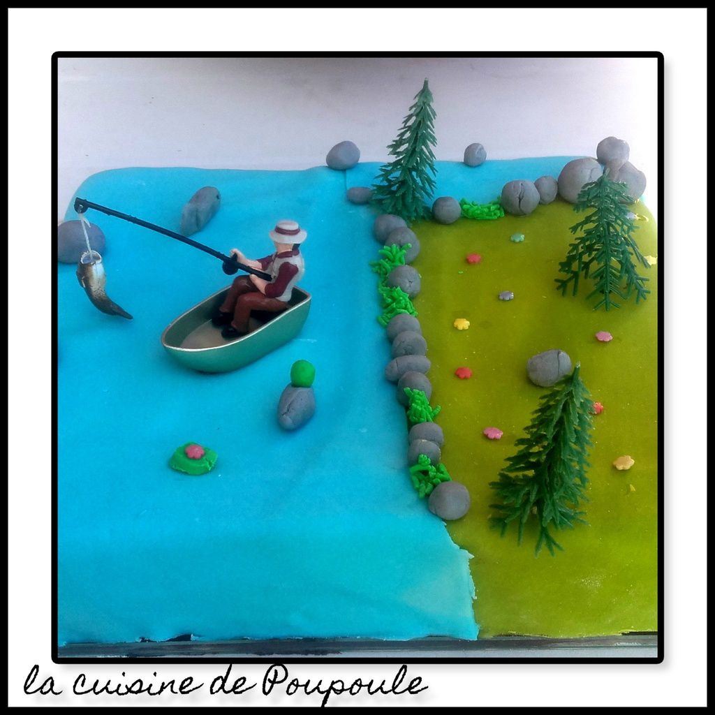 Gâteau anniversaire pêcheur