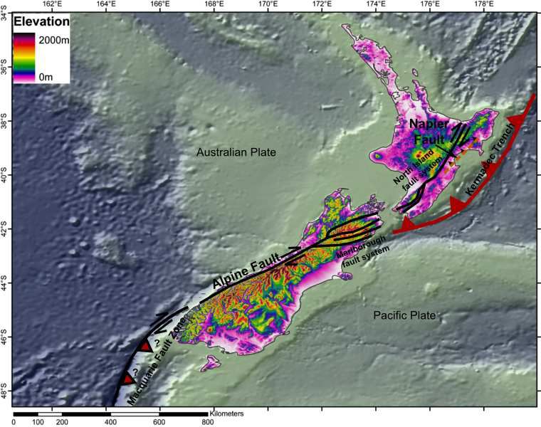 Neuseelands tektonische Lage Quelle: Wikimedia Commons