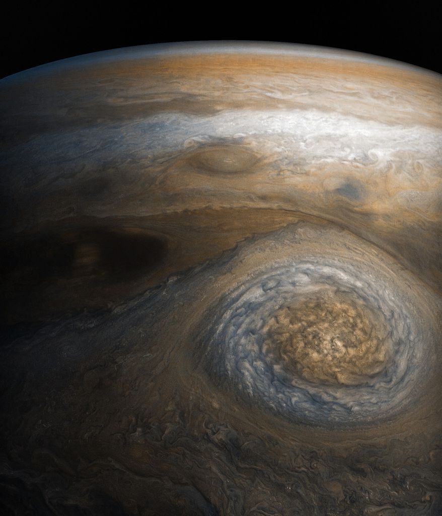 großer Antizyklon auf der nördlichen Hemisphäre des Jupiters