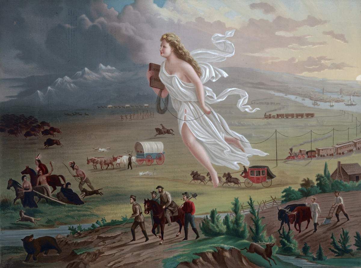 American progress gemalt von John Gast 1872 Quelle: Wikimedia Commons