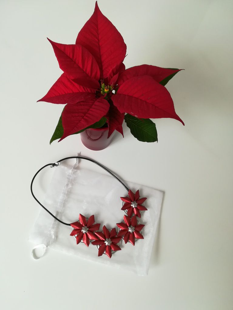 Collier Fleurs de Noël en Capsules Nespresso - L. et ses p'tites mains