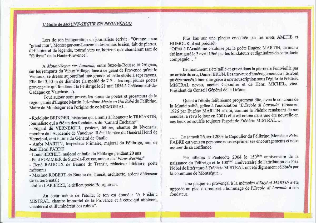 Montsegur sur Lauzon, Escolo di Lavando