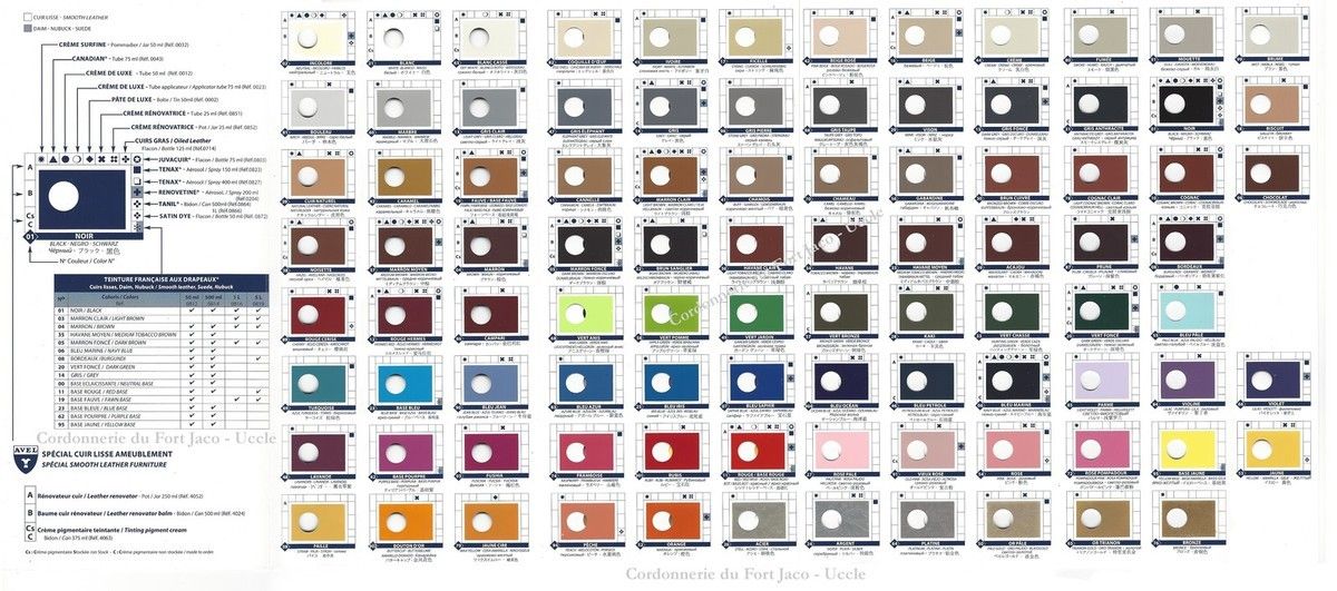 nuancier carte des couleur saphir 2017-2019