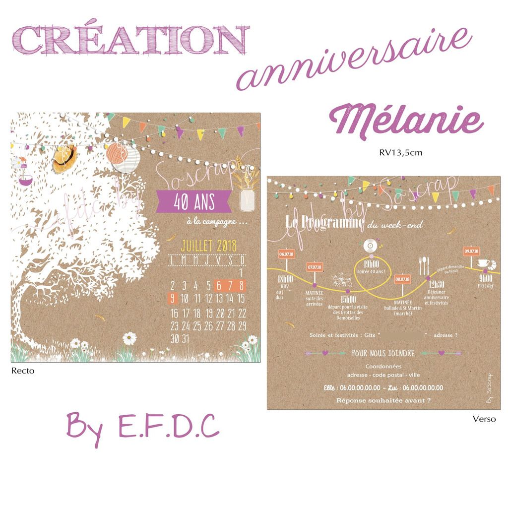 La Carte Anniversaire Des 40 Ans De Melanie Ambiance Champetre Et Campagnarde Le Blog Efdc By So Scrap