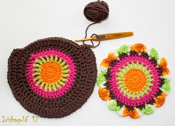 Sac pour fille , en granny , avec son pas à pas en image !