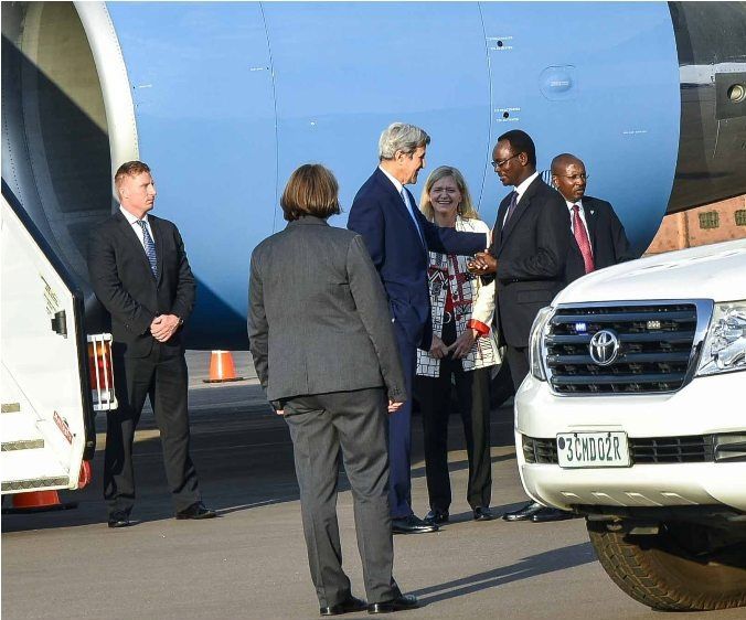 Aba nibo bayobozi bakiriye John Kerry i Kigali!