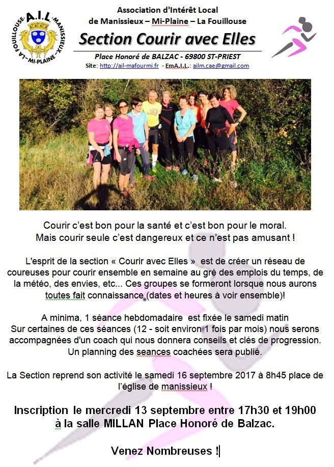 Elles courent, elles courent avec la section &quot;Courir avec Elles&quot; !