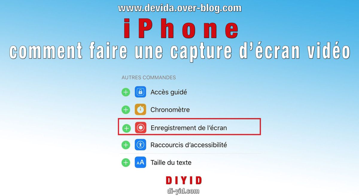 iPhone capture d'ecran video