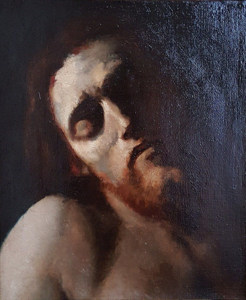 Félix Trutat, Tête de Christ mort,   première moitié XIX e siècle, huile sur toile.
