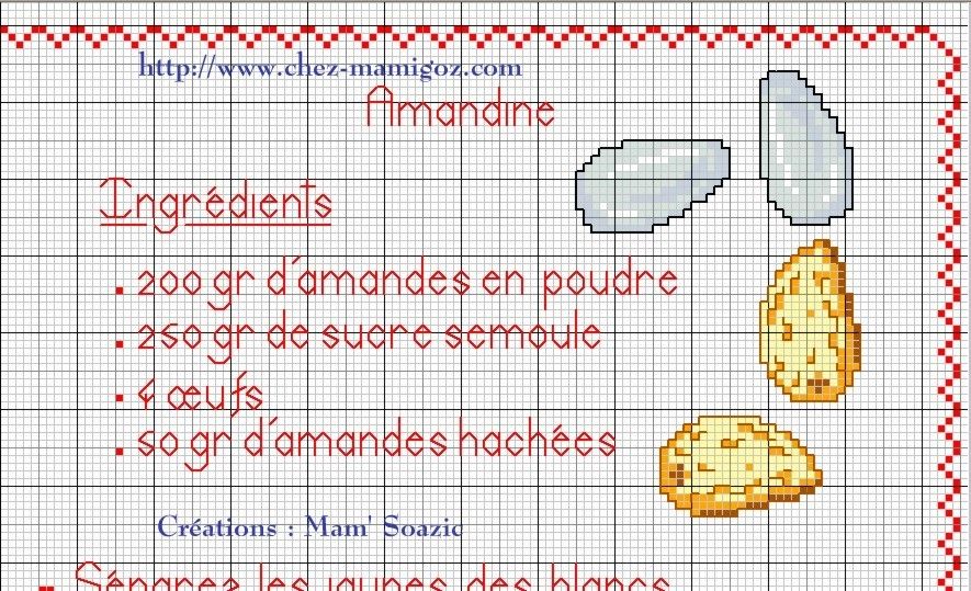 Livre Recettes Brodées de Mamigoz : Amandine