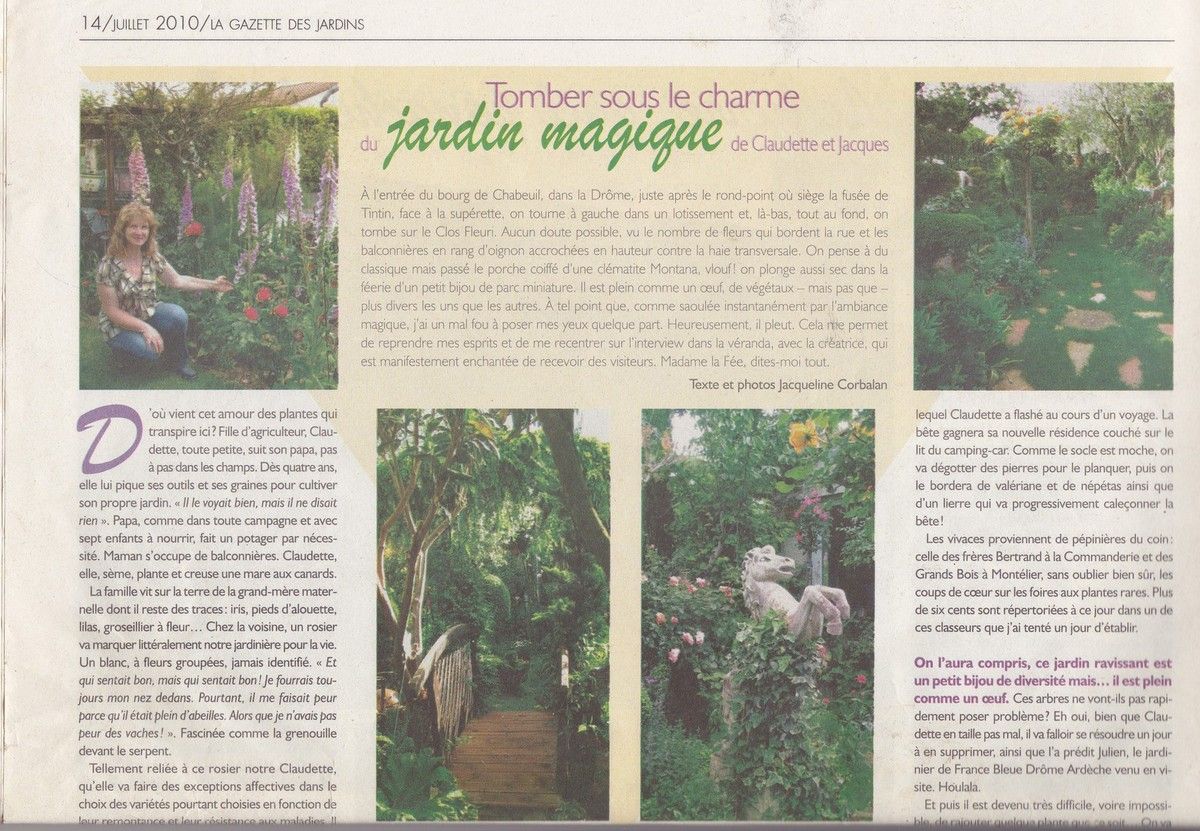 Le magazine " La gazette des jardins "juil. 2010