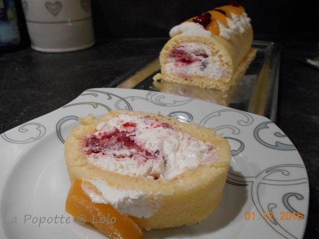 bûche fruits ; bûche facile ; bûche roulée ; buche