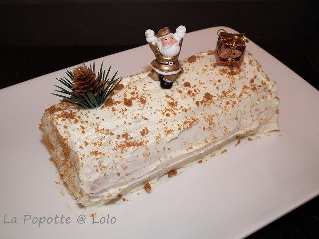 bûche ;  noël ; biscuit noel ; speculoos;bûche chocolat blanc