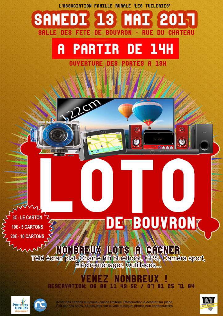 loto à Bouvron le samedi 13 mai 2017