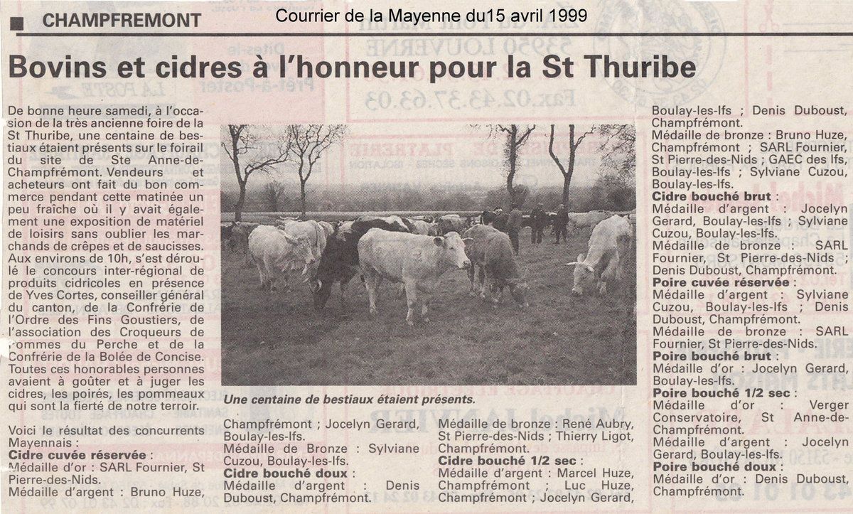 Le Courrier de la Mayenne du 15 avril 1999.