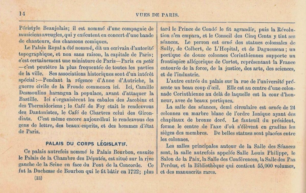 Le palais du corps législatif.