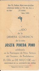 Recuerdos de primera Comunión año 1957