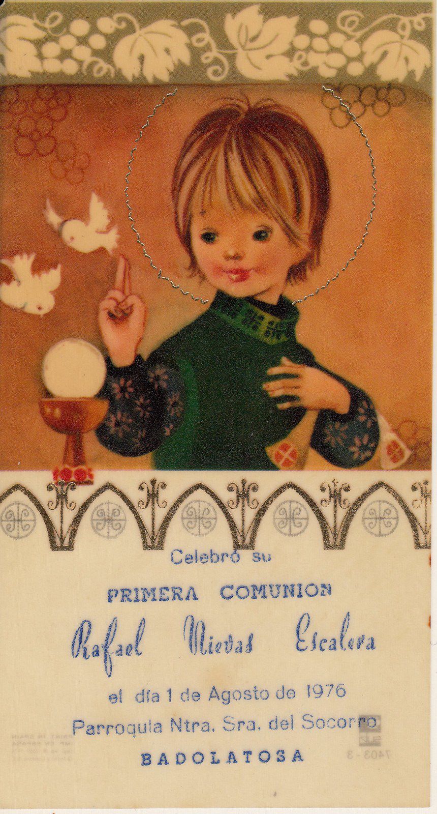 Recuerdos de primera Comunión año 1976