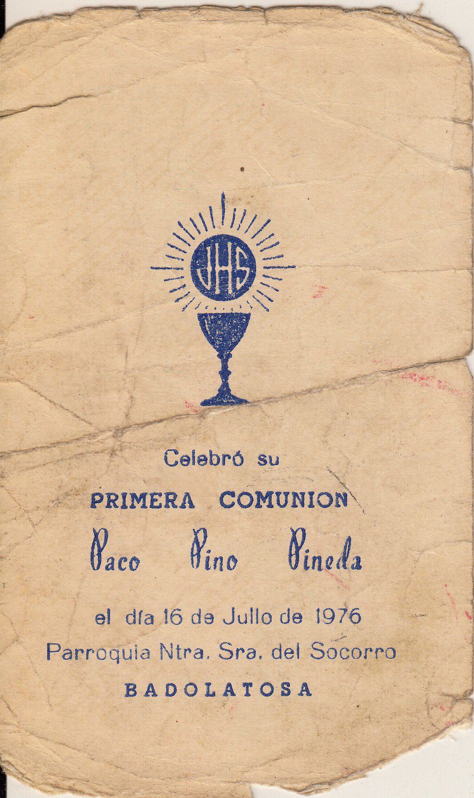 Recuerdos de primera Comunión año 1976