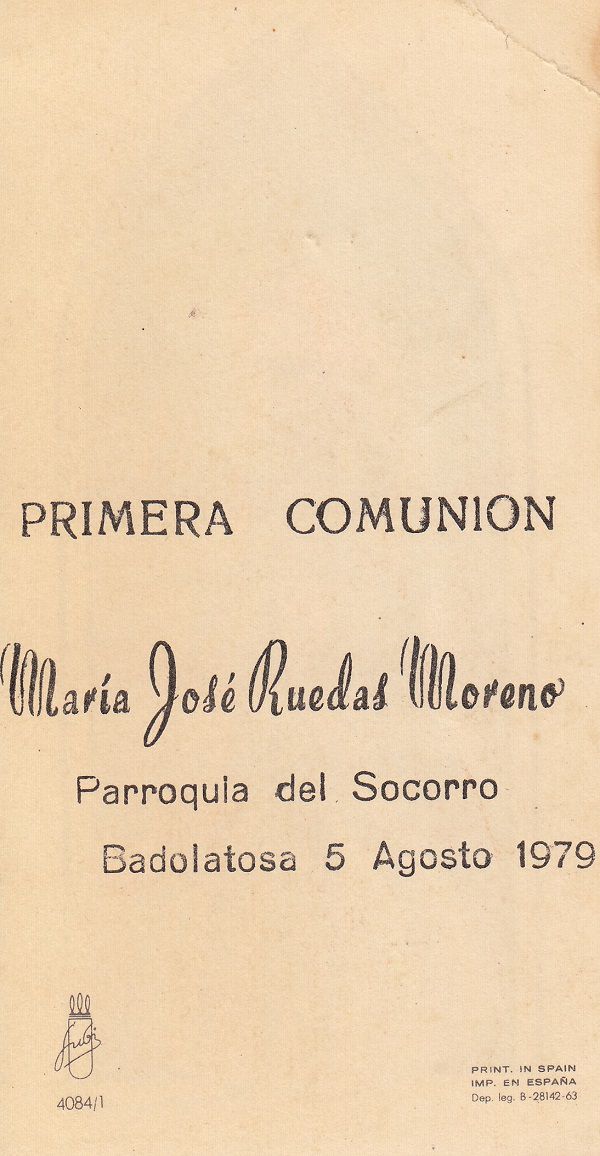 Recuerdos de primera Comunión año 1979