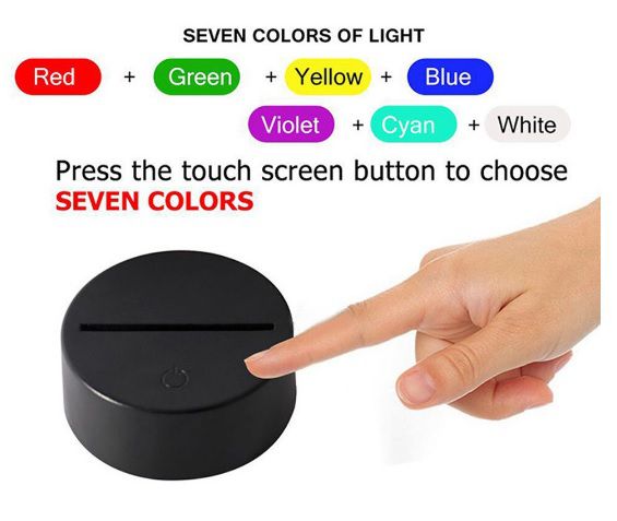 Lampe LED socle tactile lumineux couleurs