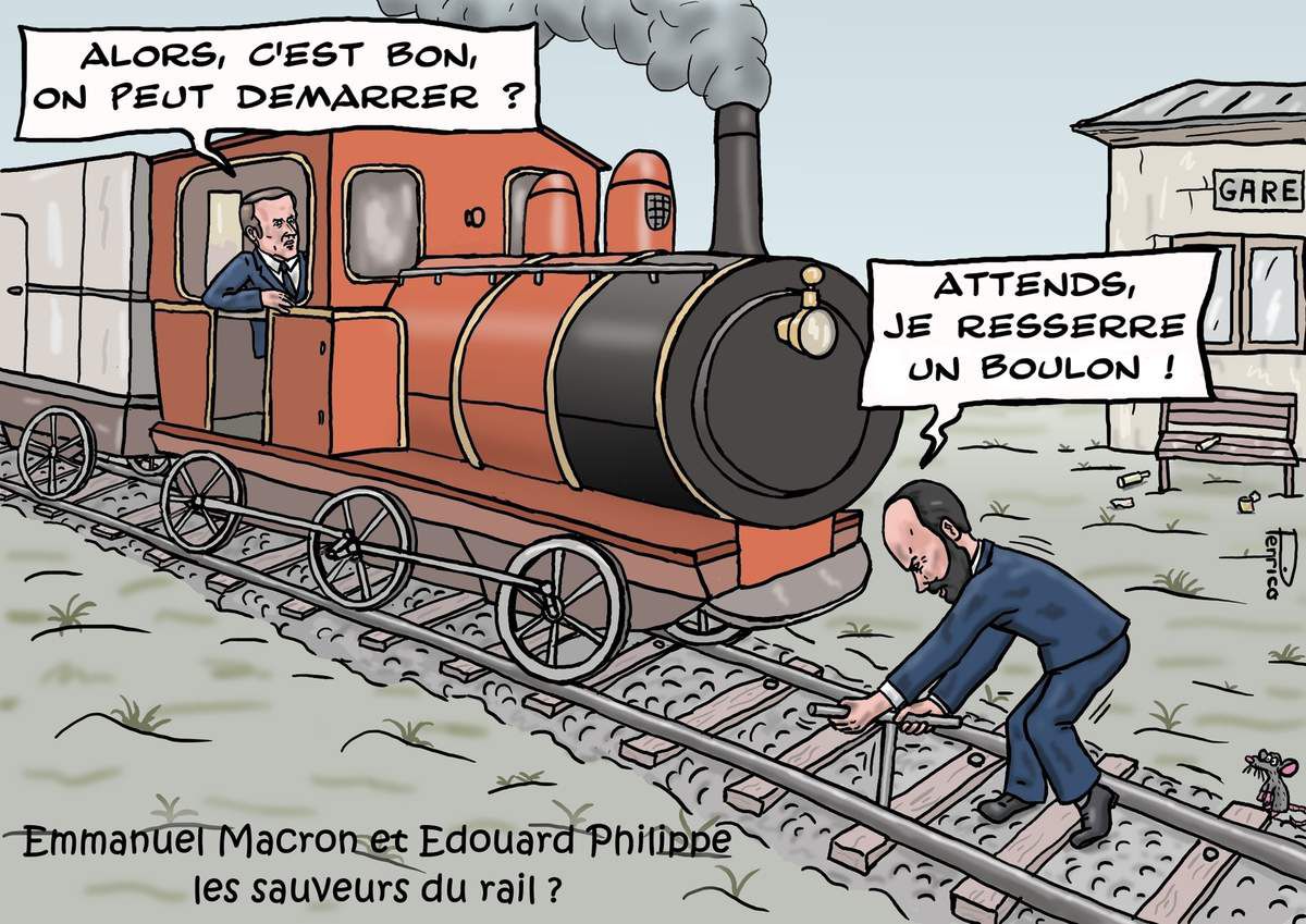 Emmanuel Macron, Edouard Philippe, rail SNCF