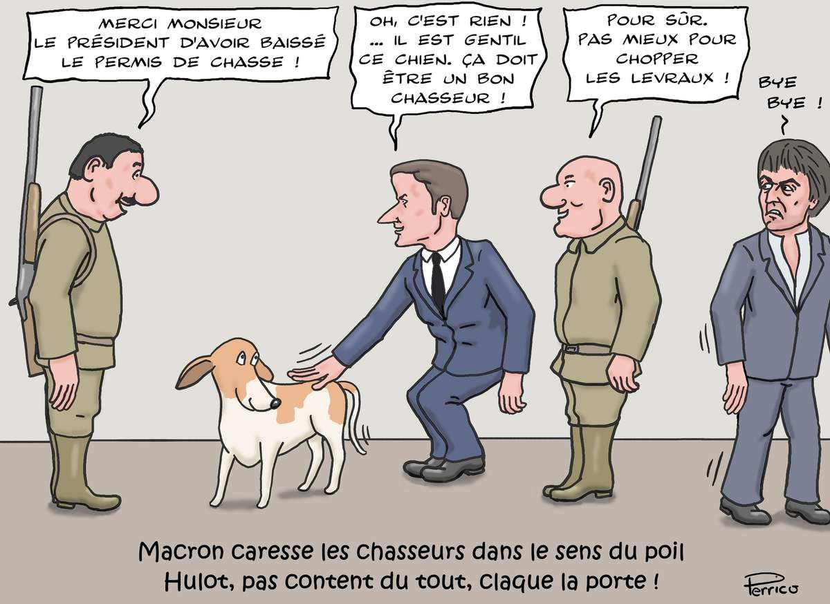Emmanuel Macron, Nicolas Hulot, chasseurs