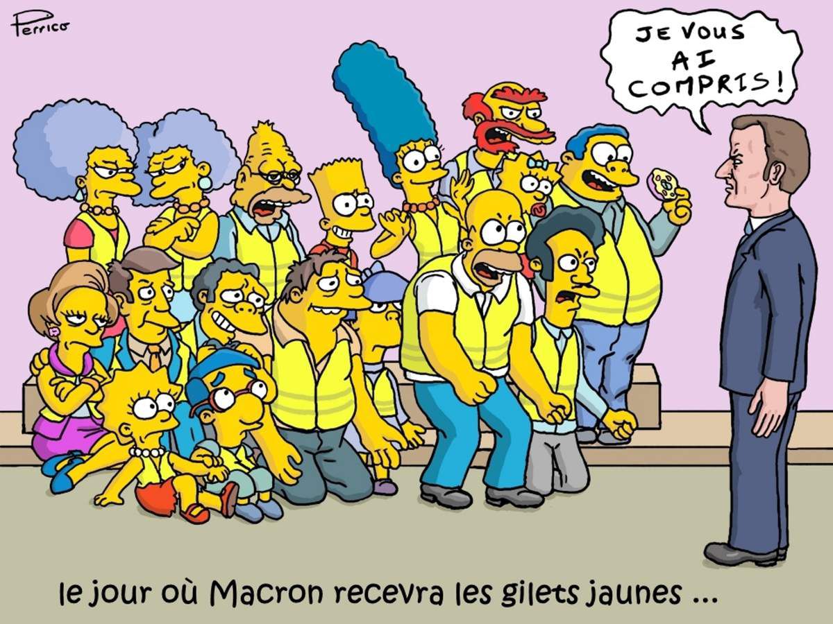 Emmanuel Macron, gilets jaunes Simpson