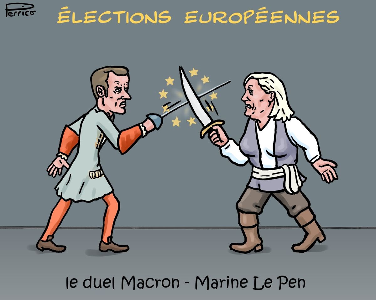 Emmanuel Macron, Marine Le Pen, Elections Européennes