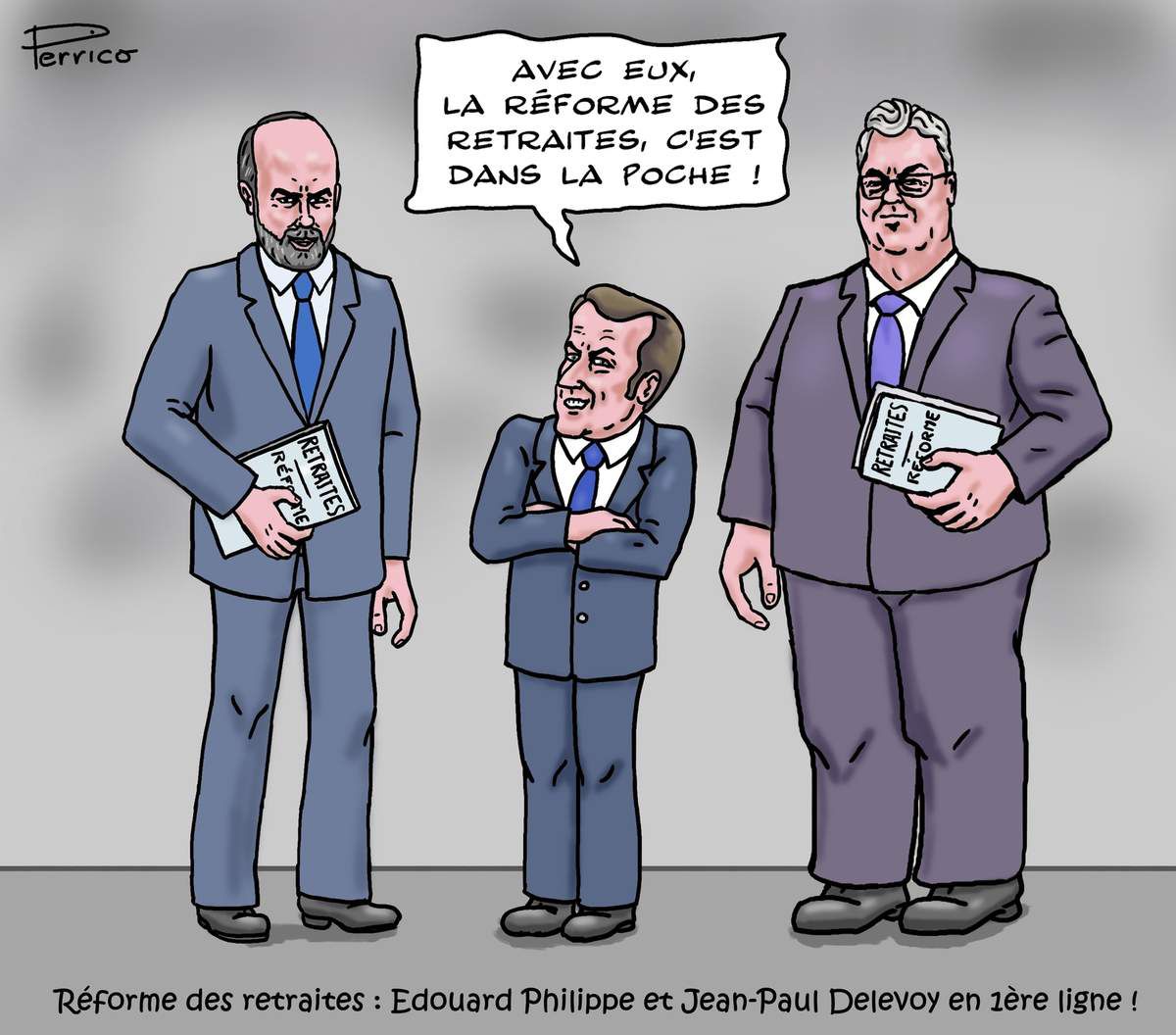 Edouard Philippe, Emmanuel Macron, Jean-Paul Delevoy