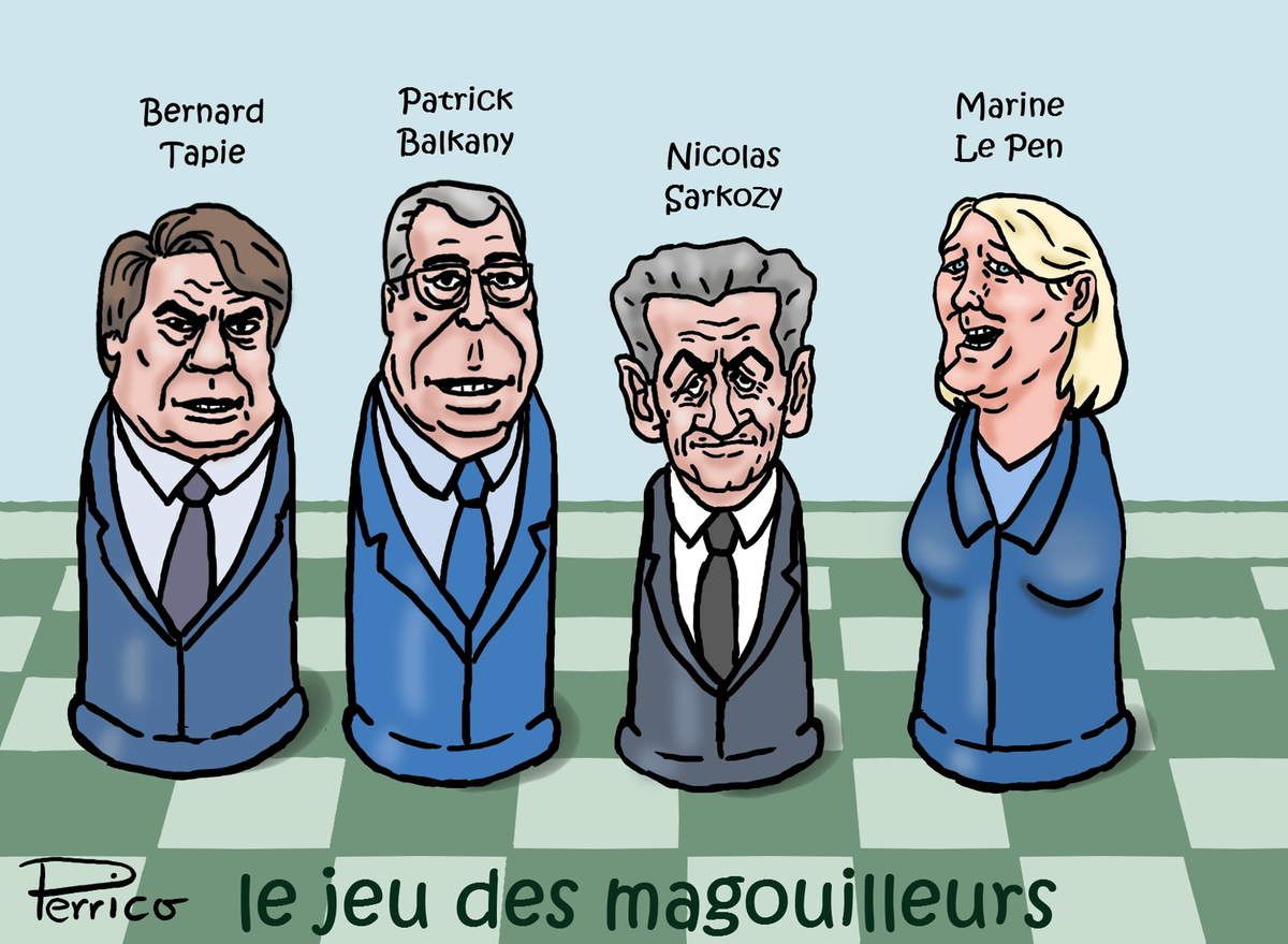 Bernard Tapie, Patrick Balkany, Nicolas Sarkozy, Marine Le Pen