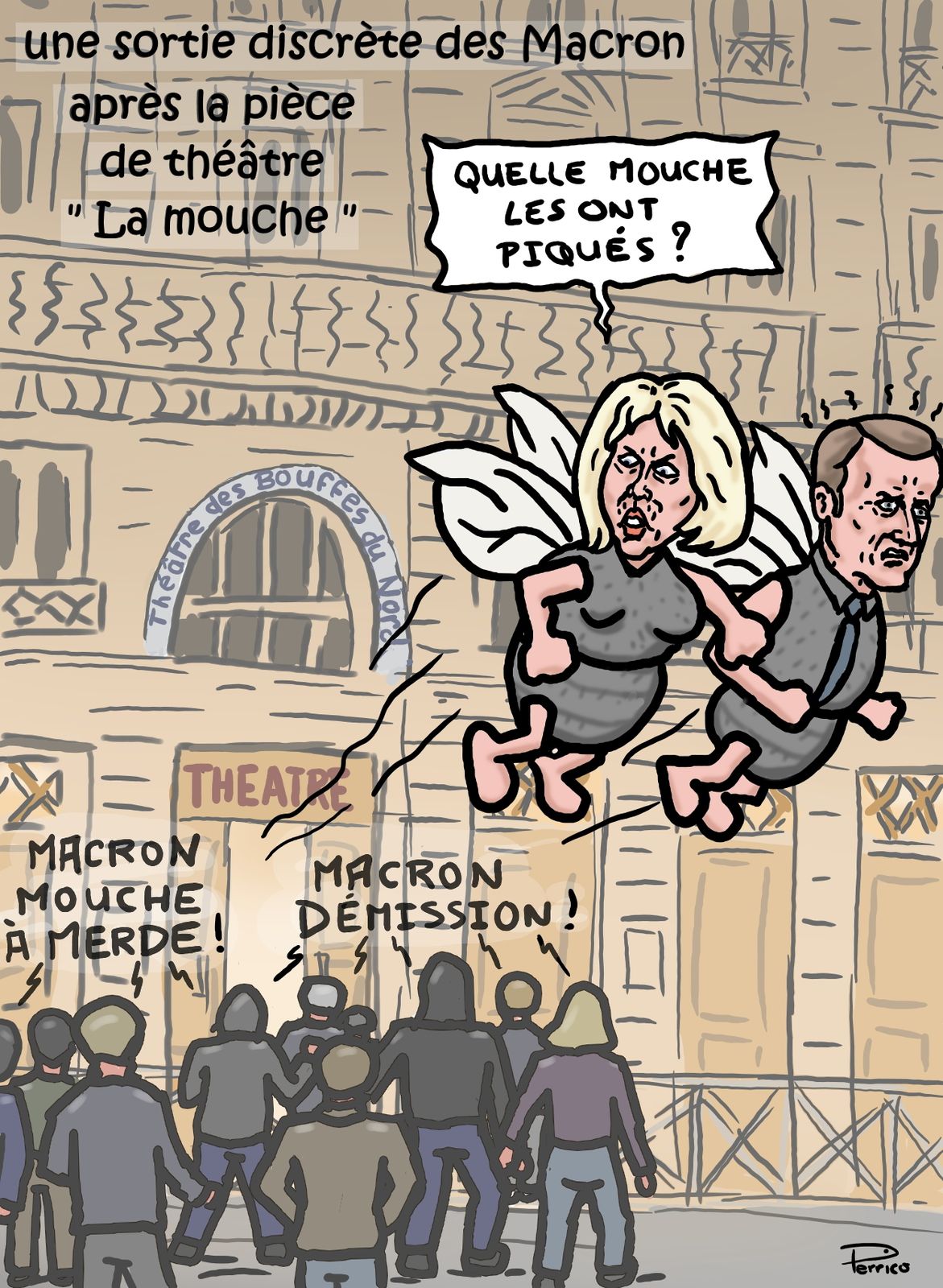 Brigitte Macron, Emmanuel Macron, la mouche