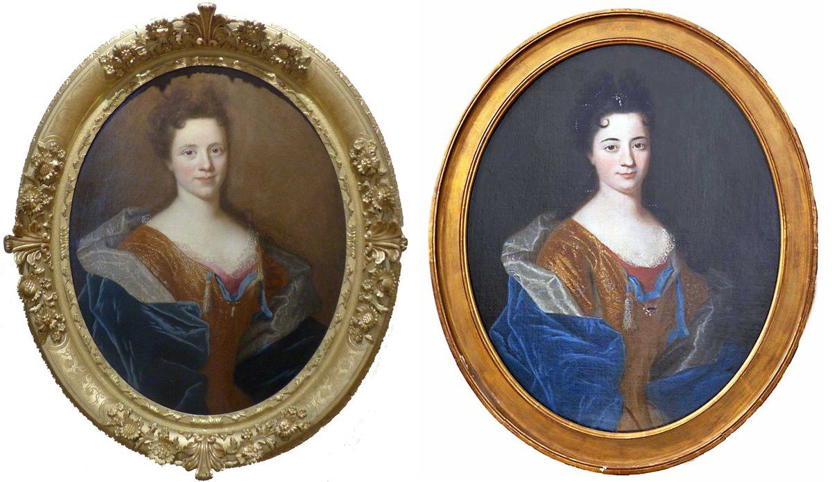 Gaspard Rigaud, portraits de jeunes femmes, 1699. Perpignan, musée Rigaud (à gauche © photo dr), Coll. priv. (à droite © photo Morand)