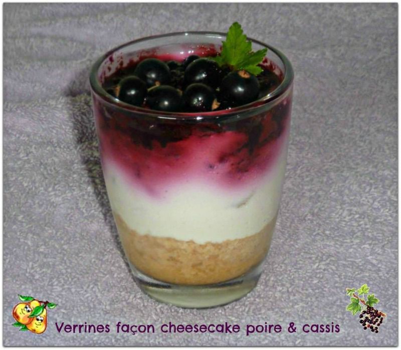 verrines cheesecake poires cassis recette ww