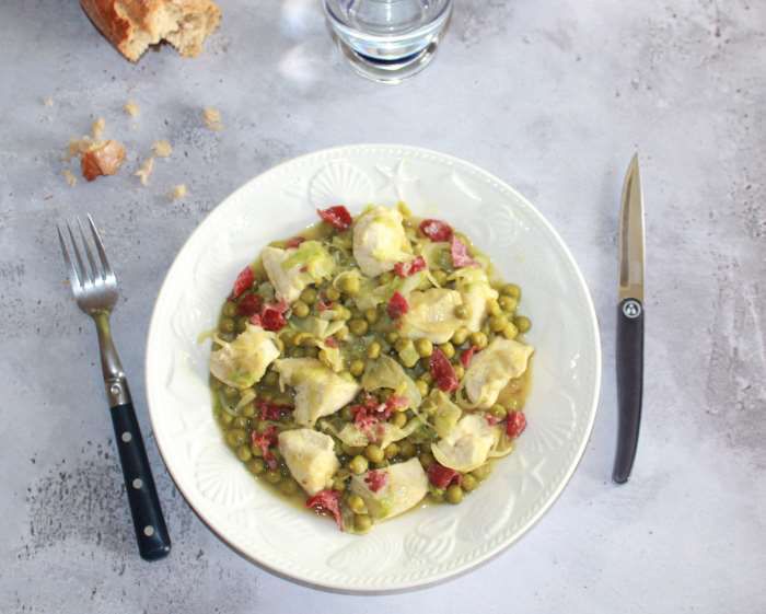 mijoté de poulet aux petits pois