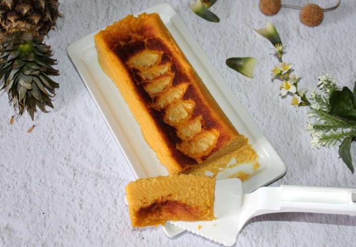 cake flan de polenta à l'ananas à l'Omnicuiseur