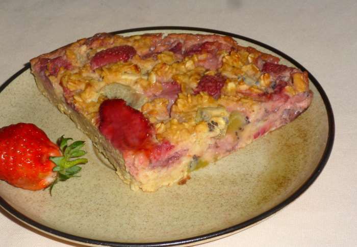 gâteau avoine fraises  kiwis recette ww 