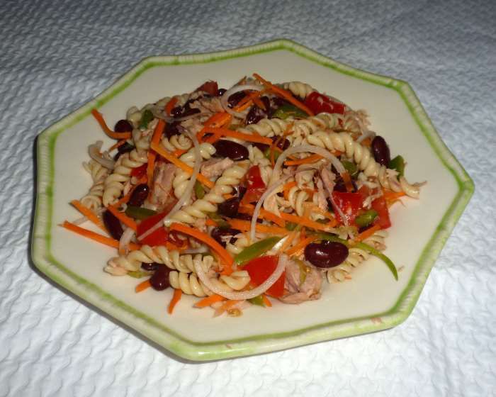 salade complète aux pâtes et légumes recette ww