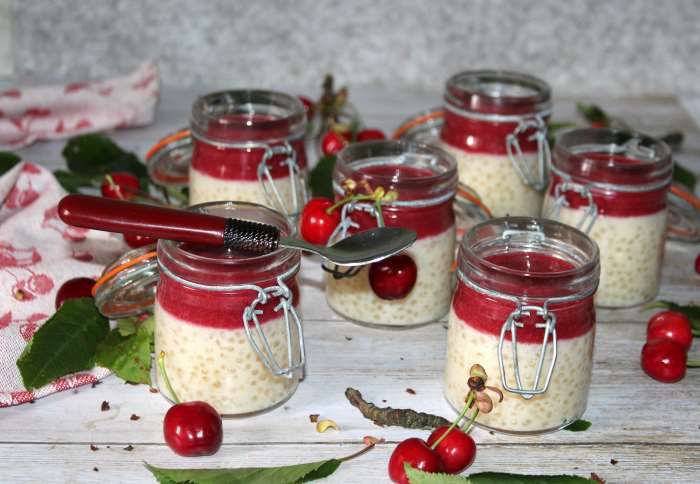 perles du Japon et cerises omnicuiseur