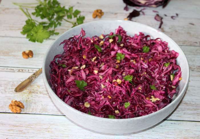 chou rouge vinaigrette aux noix Weight watchers